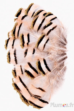 Patrijs met gouden glitters - 6-7 cm - natuurlijk